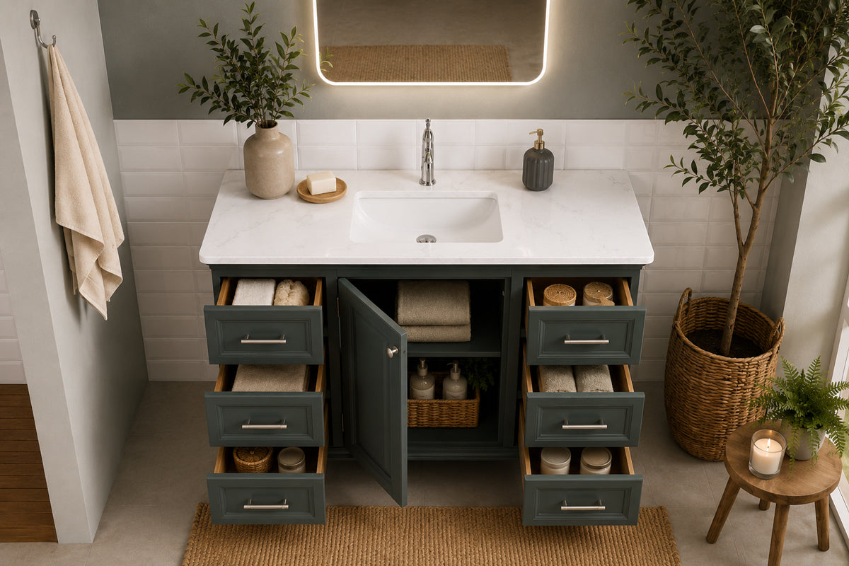 Isabel Bathroom Cabinet - Forest Green 42" - 2