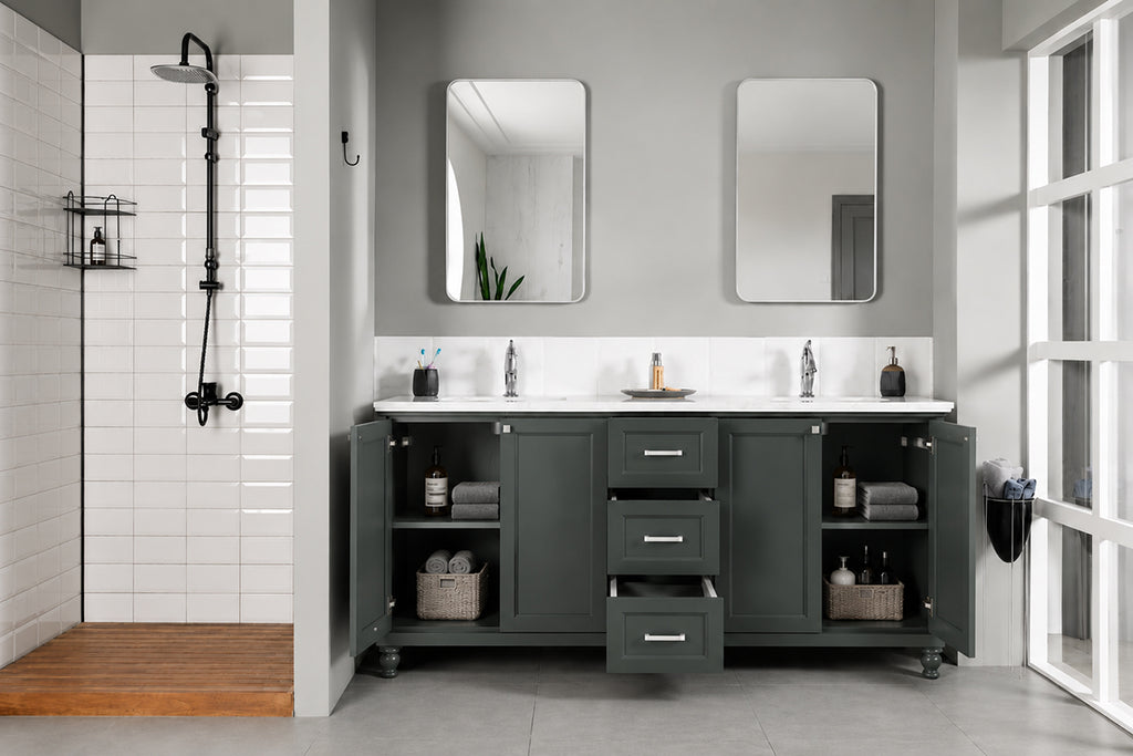 Isabel Bathroom Cabinet - Forest Green 72" - 2