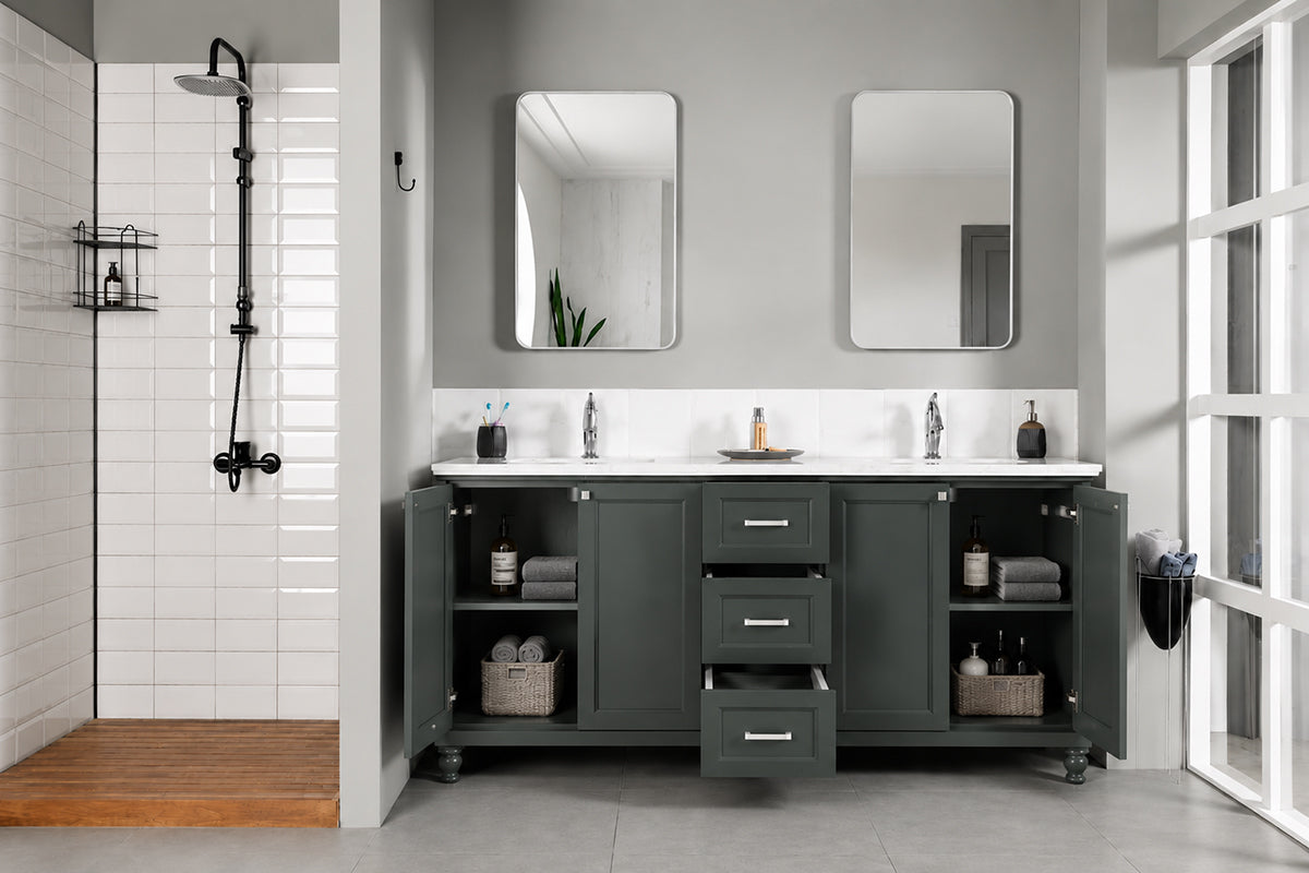 Isabel Bathroom Cabinet - Forest Green 72" - 2
