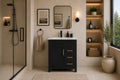 Novello Bathroom Cabinet - Black 30"
