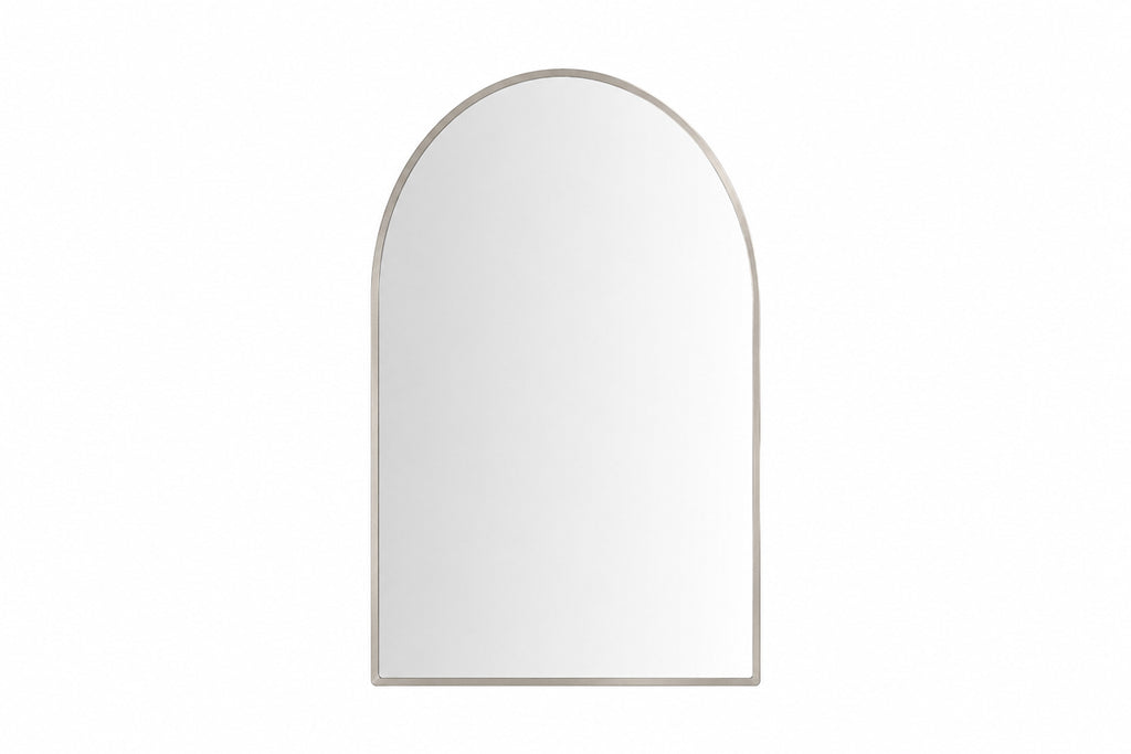 20" x 32" Arched Brushed Nickel Mirror
