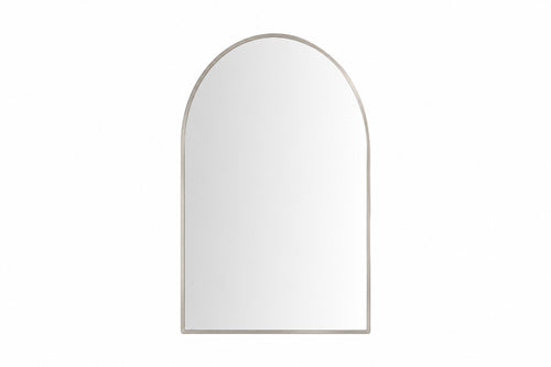 20" x 32" Arched Brushed Nickel Mirror