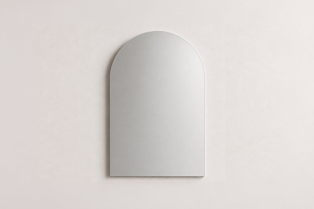 24" x 32" Arched Brushed Nickel Mirror