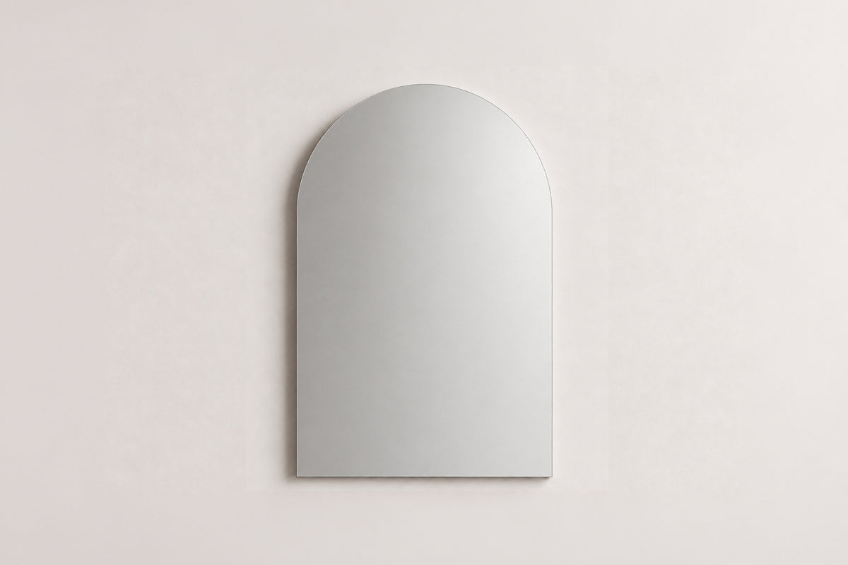 24" x 32" Arched Brushed Nickel Mirror