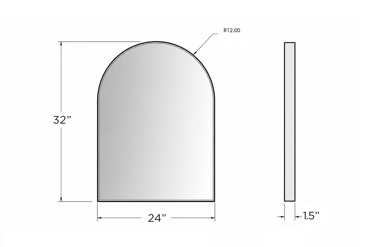 24" x 32" Arched Brass Mirror - 3