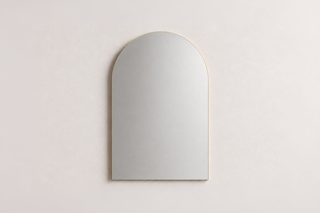 24" x 32" Arched Brass Mirror