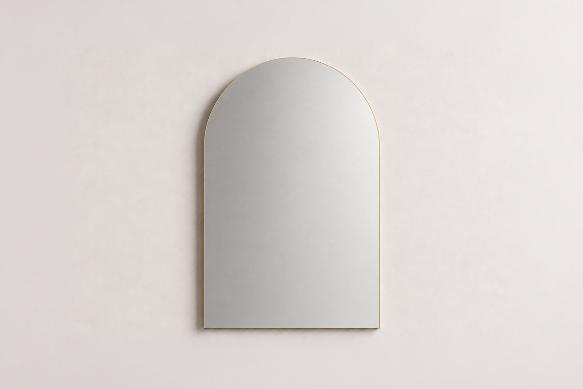 24" x 32" Arched Brass Mirror