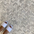 Stocked in the USA-Herringbone Mosaic Marble 1*2.5'' Chip I Vanit...