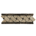 Dark Emperador Basketweave Marble Mosaic Border | VanitySale