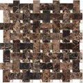 Elegant Basketweave Mosaics - Dark Emperador & Crema Marfil