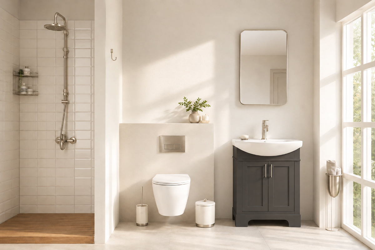Luna Bathroom Cabinet - Pepper 26"