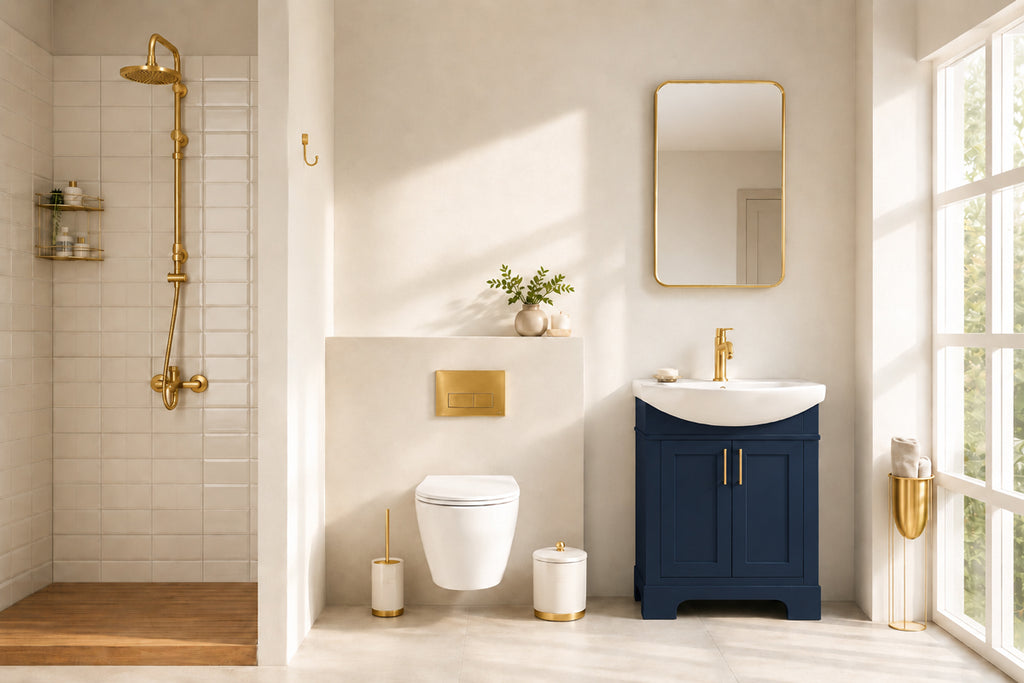 Luna Bathroom Cabinet - Navy Blue 26"