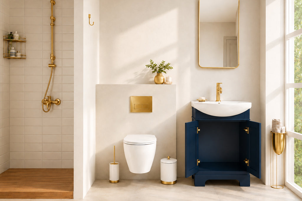Luna Bathroom Cabinet - Navy Blue 26" - 2