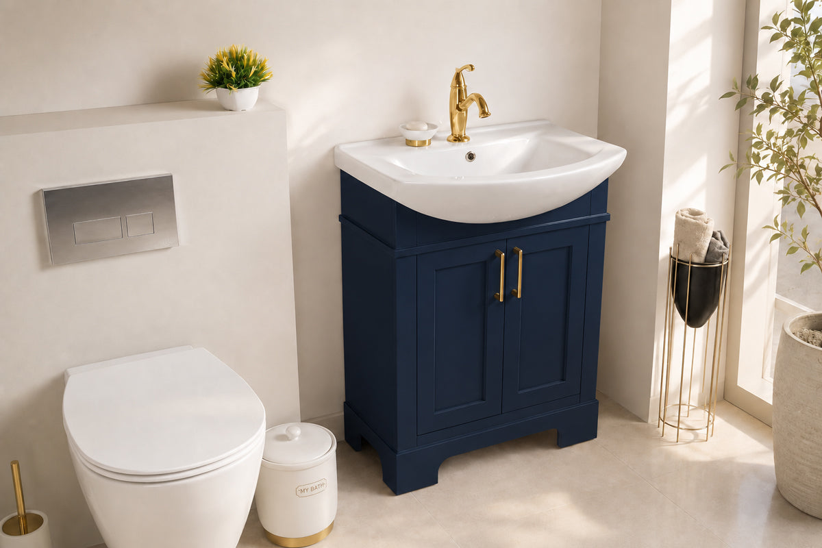 Luna Bathroom Cabinet - Navy Blue 26" - 3