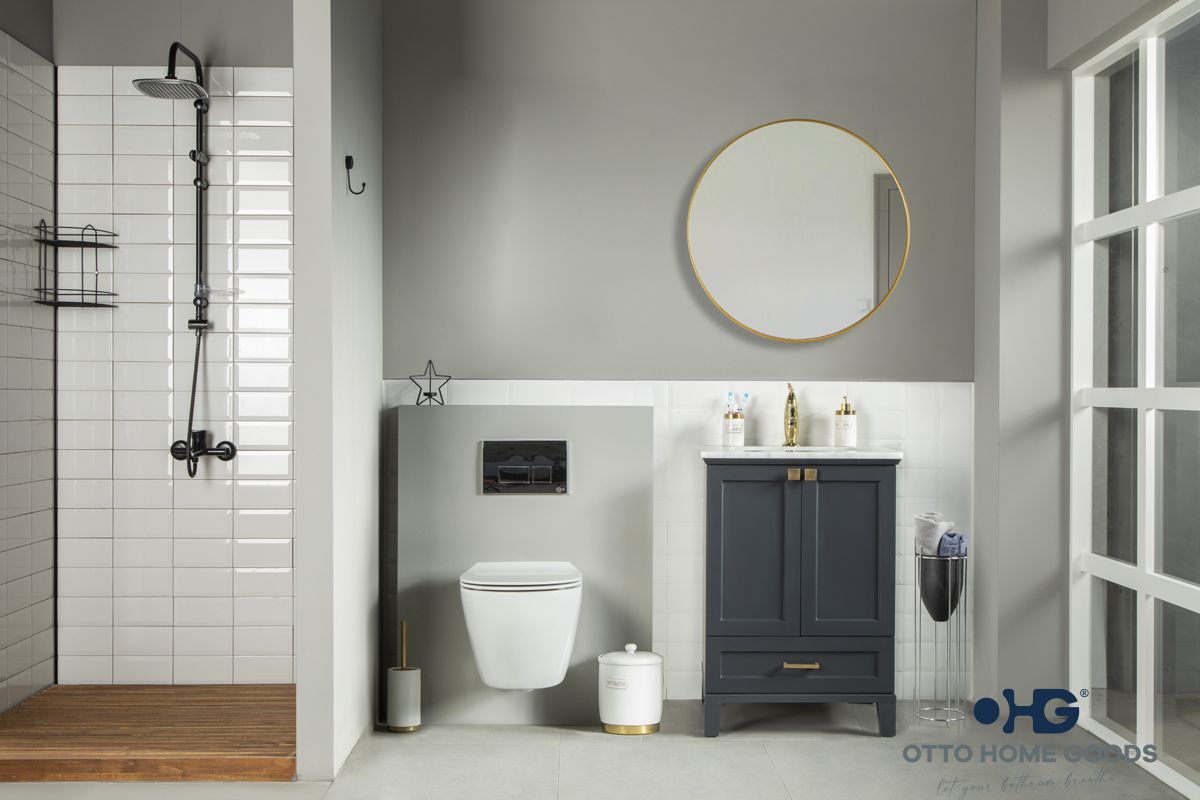 Paloma Bathroom Cabinet - Dark Gray 24"