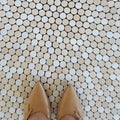 Penny Round Thassos Marble Mosaic Bathroom Tile | VanitySale