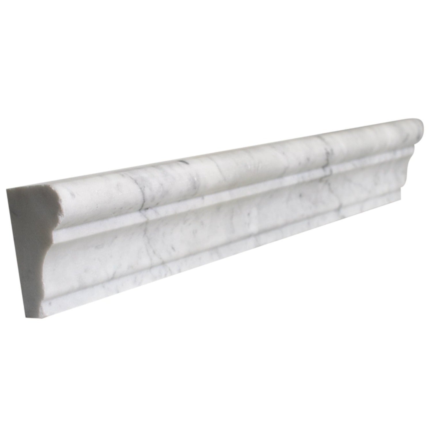Imperial Carrara Chair Rail Ogee Moulding Polished White Marble 2...