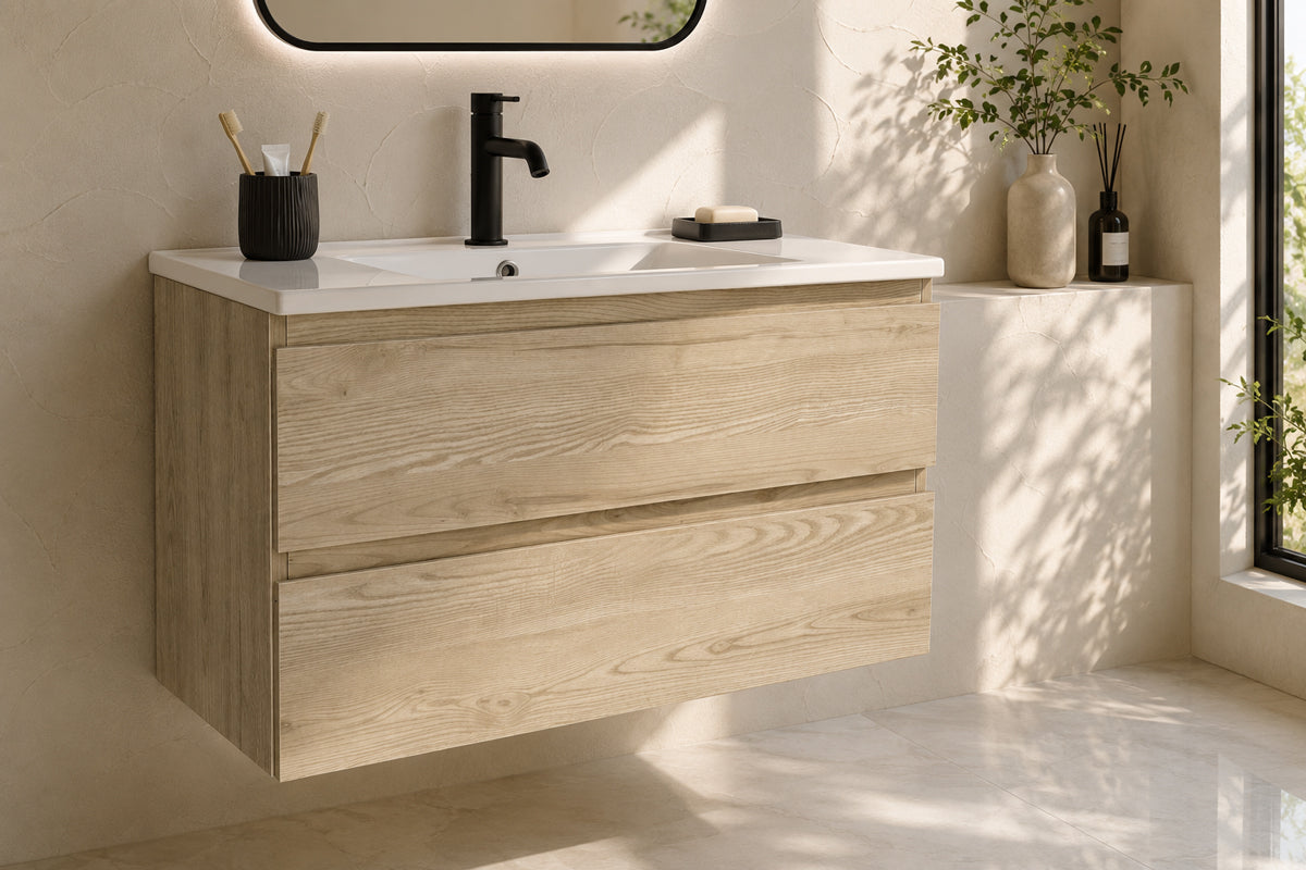 Simena Bathroom Cabinet - Oak 30" - 2