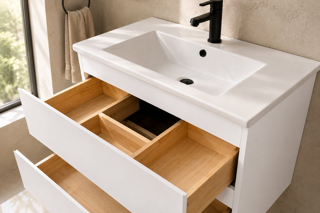 Simena Bathroom Cabinet - White 30" - 4