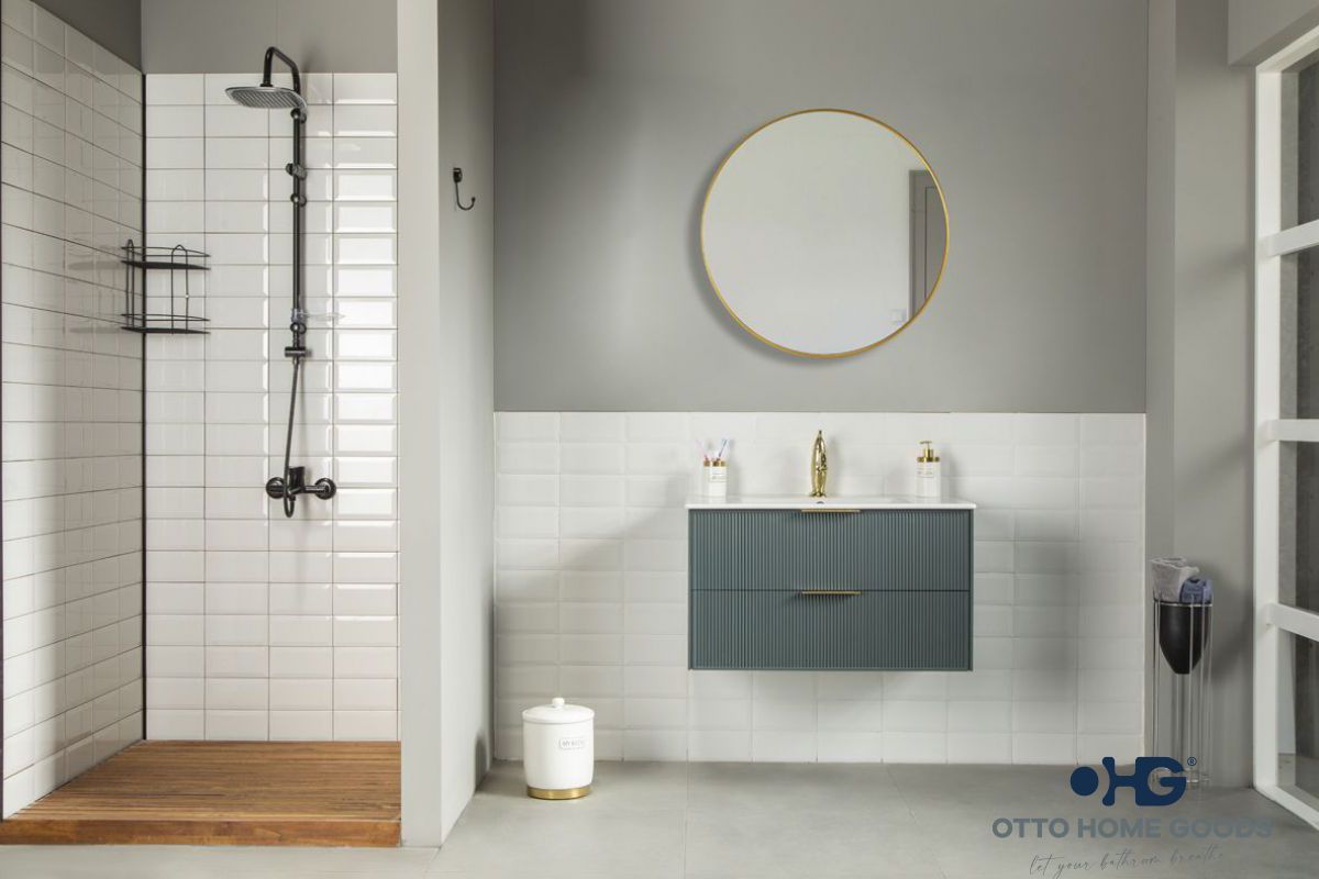 Sorrento Bathroom Cabinet - Forest Green 30"