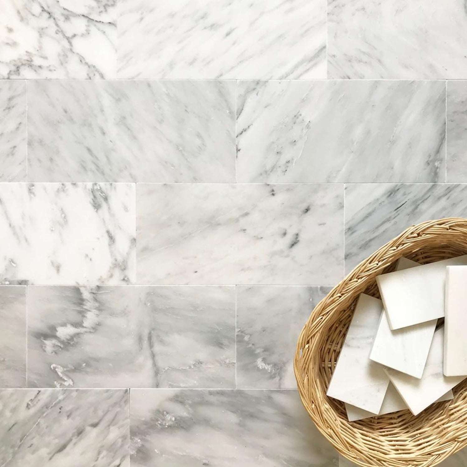 Elegant Arabescato Polished Marble Tile | White | 3"x6"