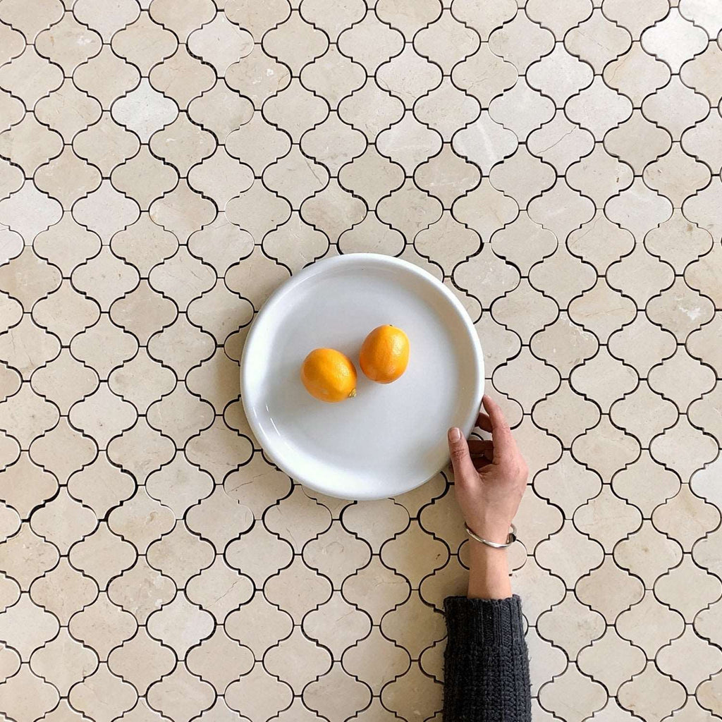 Casablanca Crema Marfil Marble Waterjet Mosaic 12'' x 12''