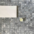 Italian Bardiglio Mosaic Marble Tile - Polished Finish, 12"x12" (2"x2" Chip Size)