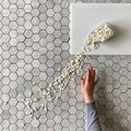 Bluewood Hexagon Mosaic Limestone Honed Gray Marble 12 inch x 12 ...