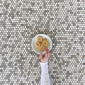 Oyster Gray Penny Round Mosaic Polished Mixed With Athens Gray Ma...