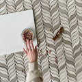 Water Jet Feather Iii Oyster Gray Marble Polished & Athens Gray P...