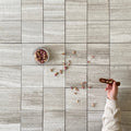 Oyster Gray Mosaic Polished Marble 12 inch x 12 inch