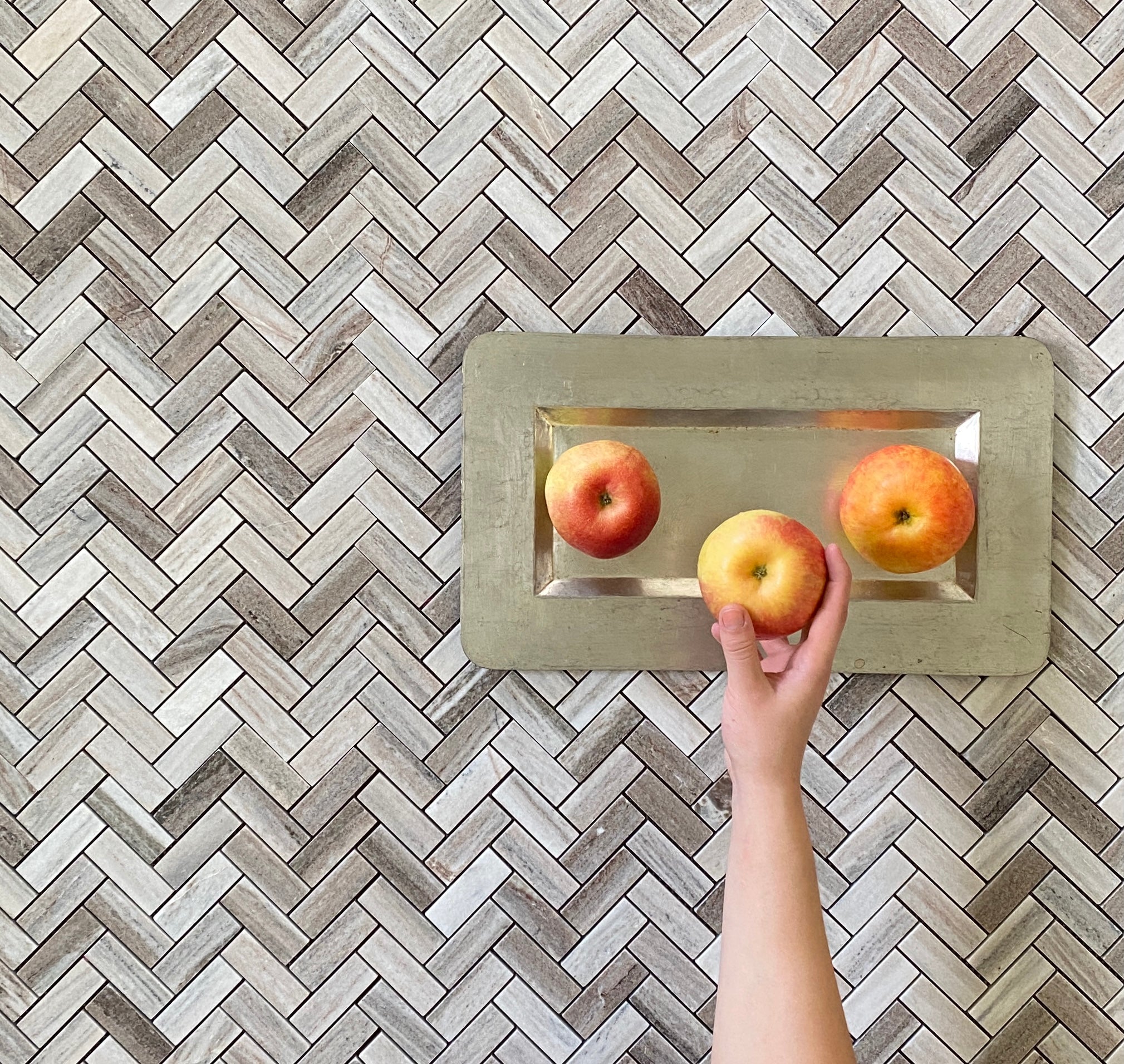 Elegant Herringbone - Chevron Marble Mosaic Tile | VanitySale