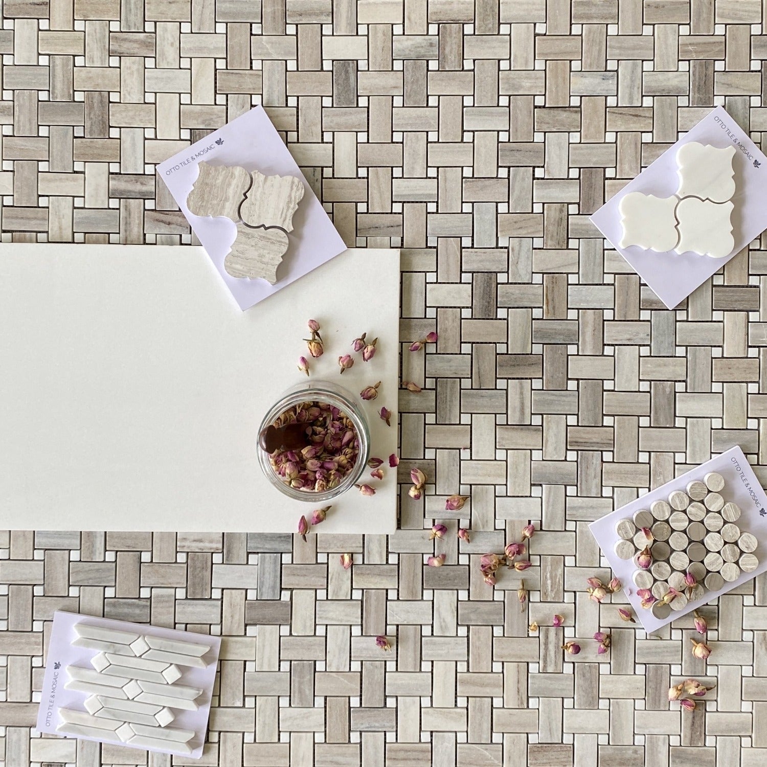 Marble Basketweave Mosaic Polished Tile I VanitySale