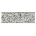 Oyster Gray & Arabescato Art Border Polished Marble 4 inch x 12 i...