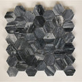Elegant Bardiglio Hexagon Mosaic Marble - Polished 12"x12" (2" Chips)