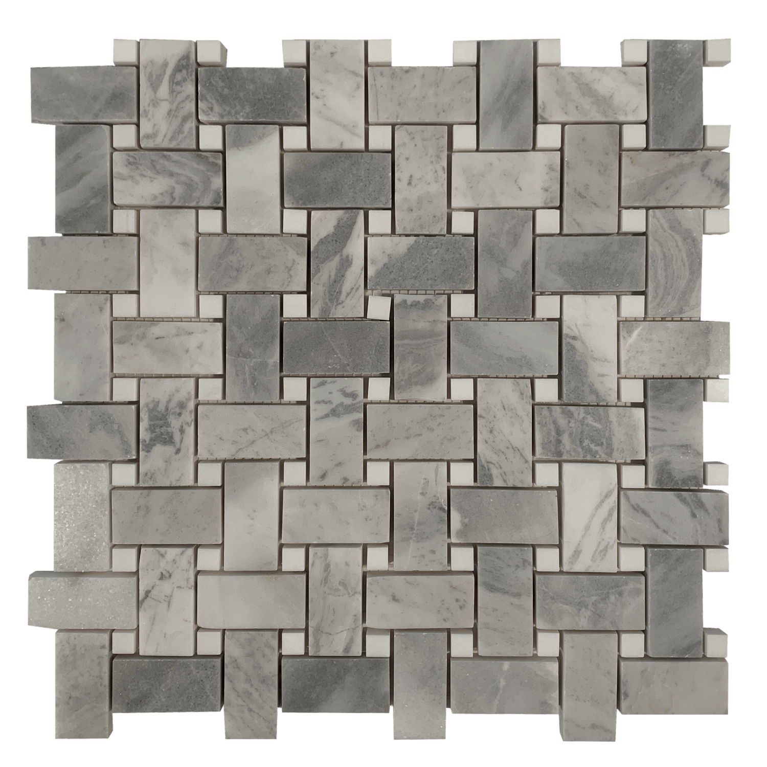Blue De Argentiono Mosaic Polished Marble 12 inch x 12 inch