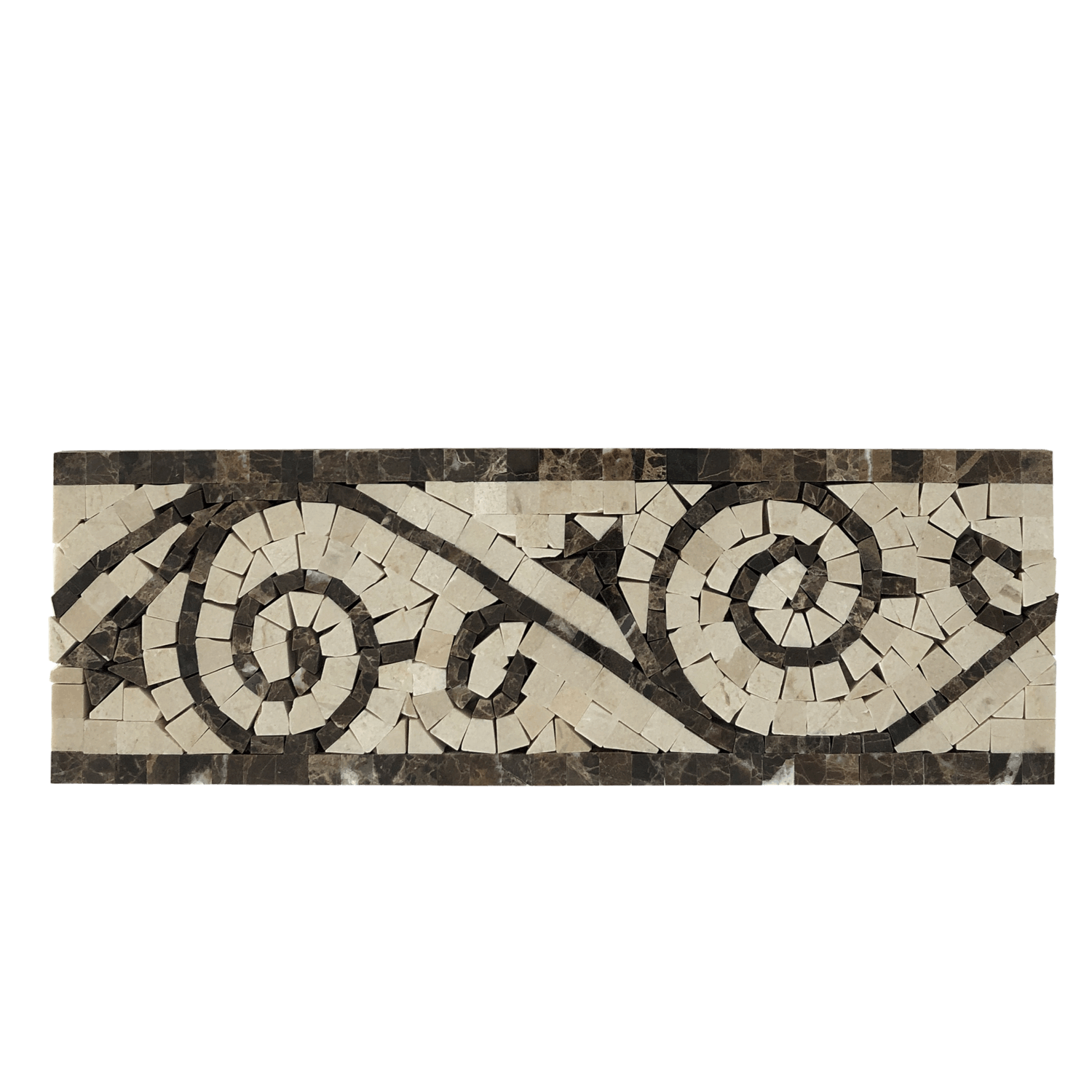 Dark Emperador & Crema Marfil Border Polished Marble