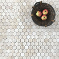 Light Travertine Hexagone Mosaic Filled&honed Natural Stone 12 in...