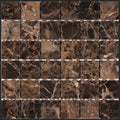 Dark Emperador Mosaic Polished Marble 12 inch x 12 inch