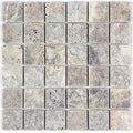 Silver Travertine Tumbled Tile Natural Stone 4 inch x 4 inch