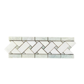 Ming Green & White Basketweave Border: A Polished Marble Masterpi...