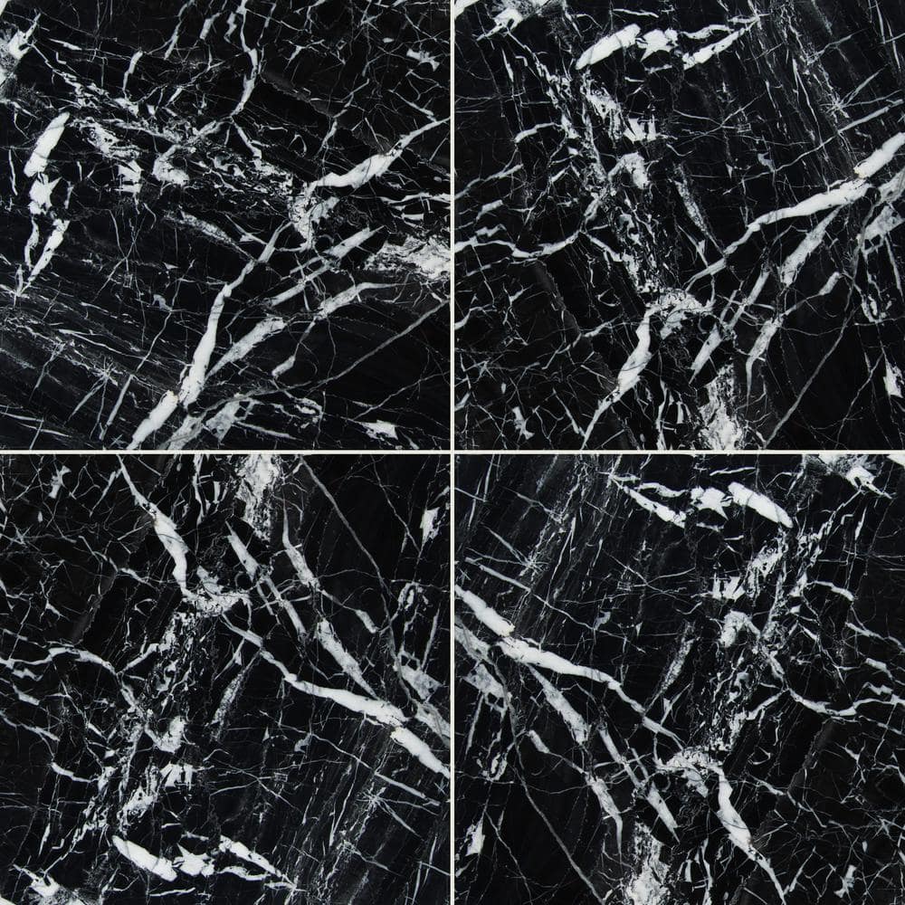 Nero Marquina Marble Tile Polished Natural Stone 12'' x 12''